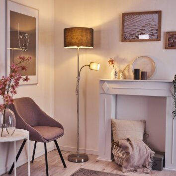 Jobsbo Golvlampa, Golvlampa, Läslampa Nickel matt, 2-ljuskällor