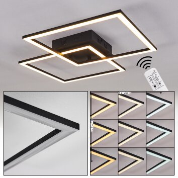 Thara Taklampa LED Svart, 1-ljuskällor, Fjärrkontroll