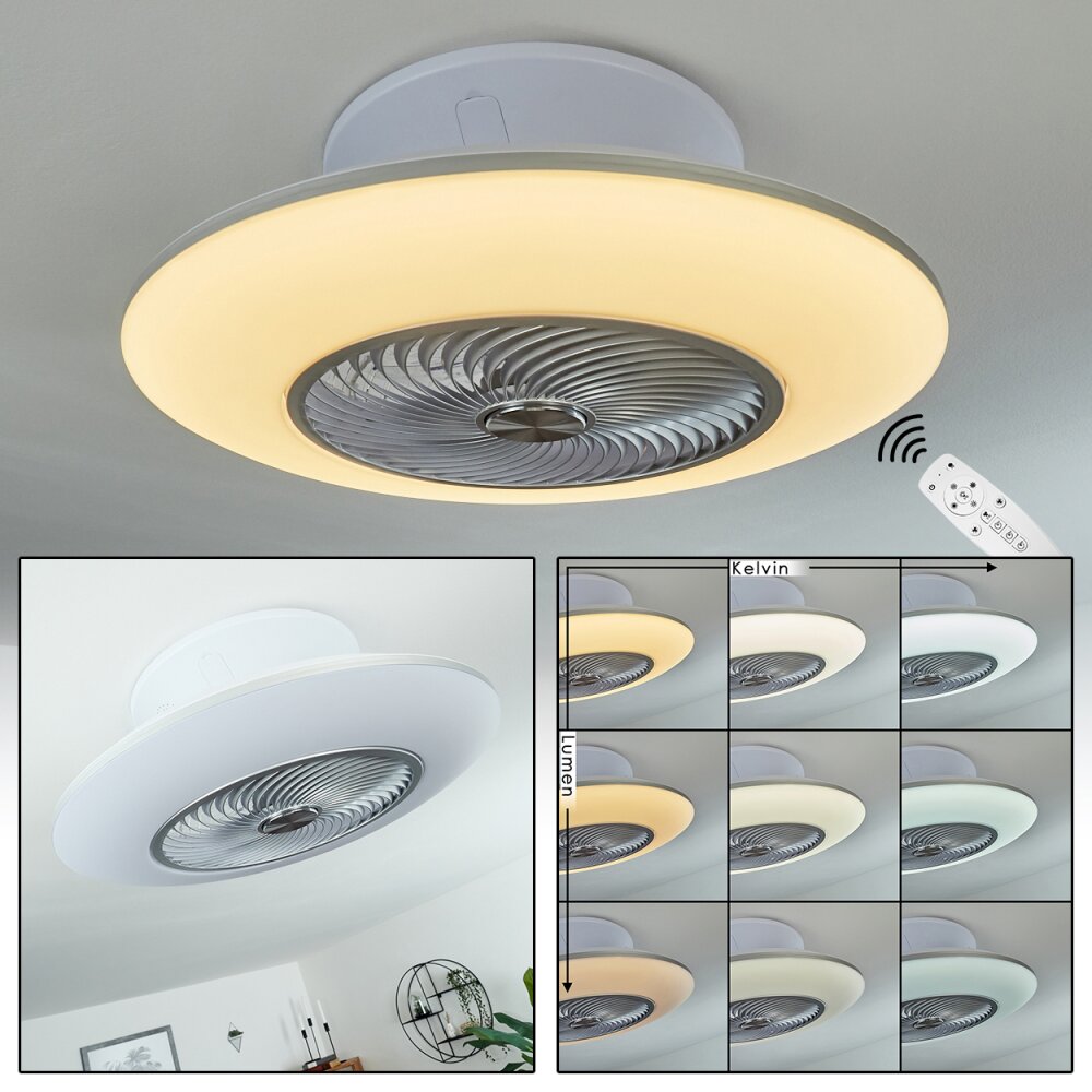Chaville Takfläkt med belysning LED Vit, 1-ljuskällor, Fjärrkontroll main product photo