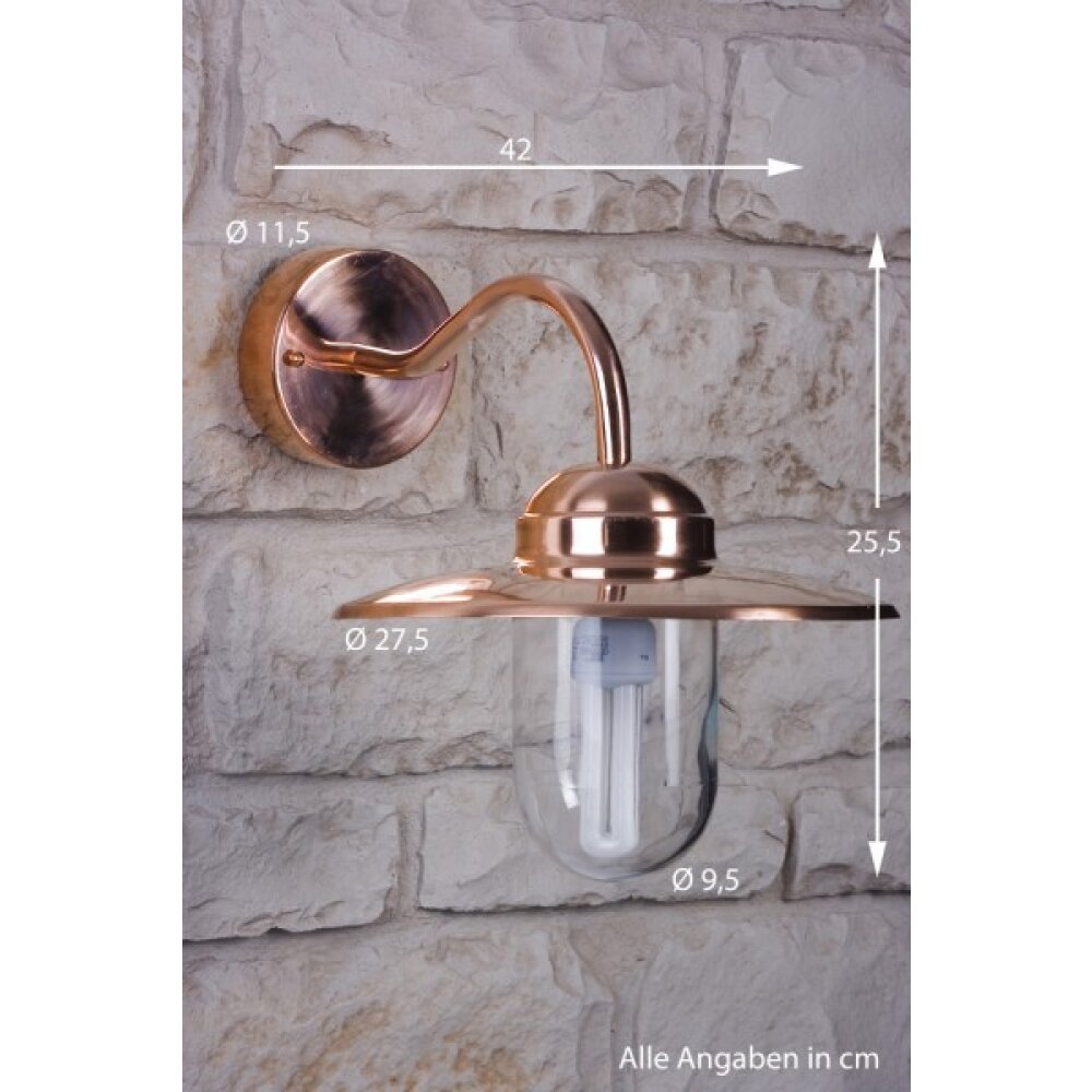 Nordlux LUXEMBOURG Utomhusbelysning Kopparfärg, Genomskinlig, klar, 1-ljuskällor main product photo
