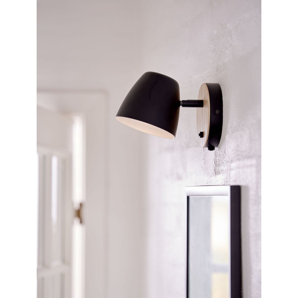 Nordlux THEO Vägglampa Trä ljus, Svart, 1-ljuskällor main product photo