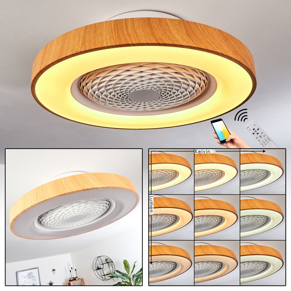 Penon Takfläkt med belysning LED Vit, 1-ljuskällor, Fjärrkontroll main product photo