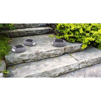 Globo Solcellsfigur, Solcellslampa LED Grått, 1-ljuskällor