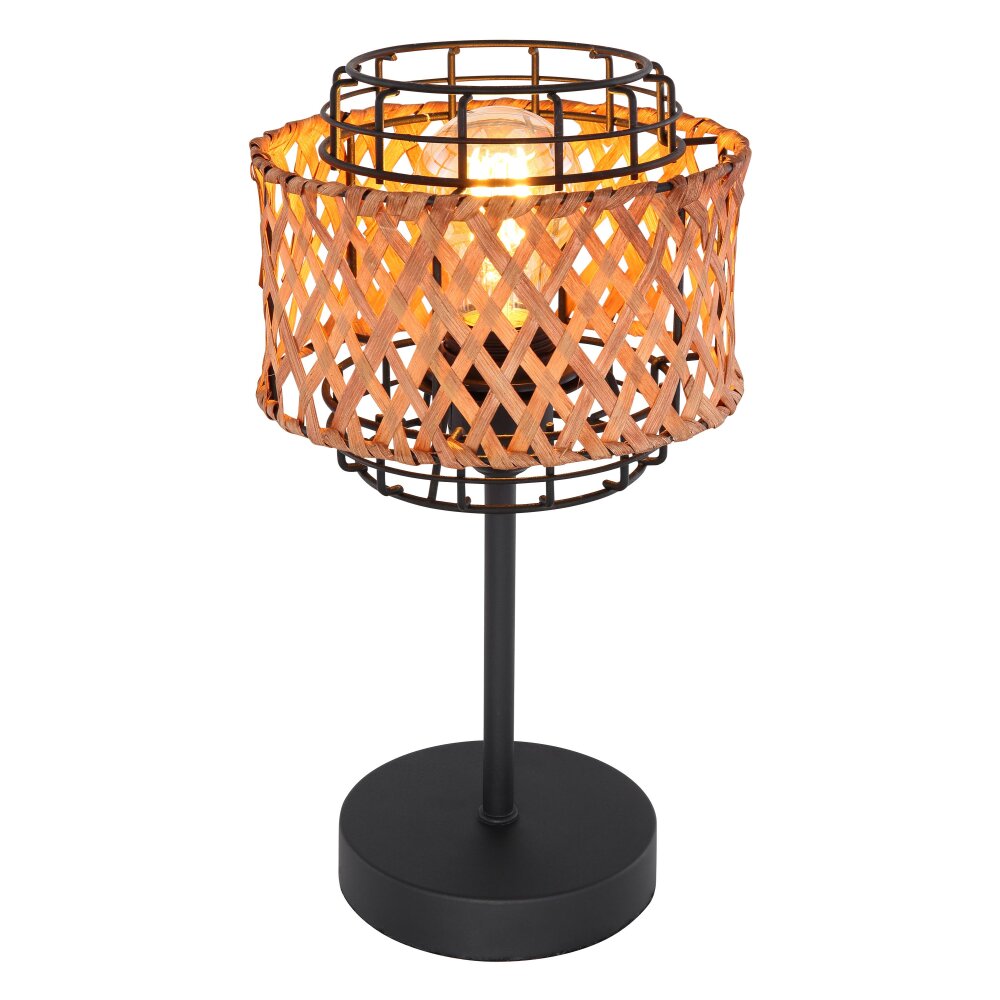 Globo GINA Bordslampa Trä mörkt, Svart, 1-ljuskällor main product photo