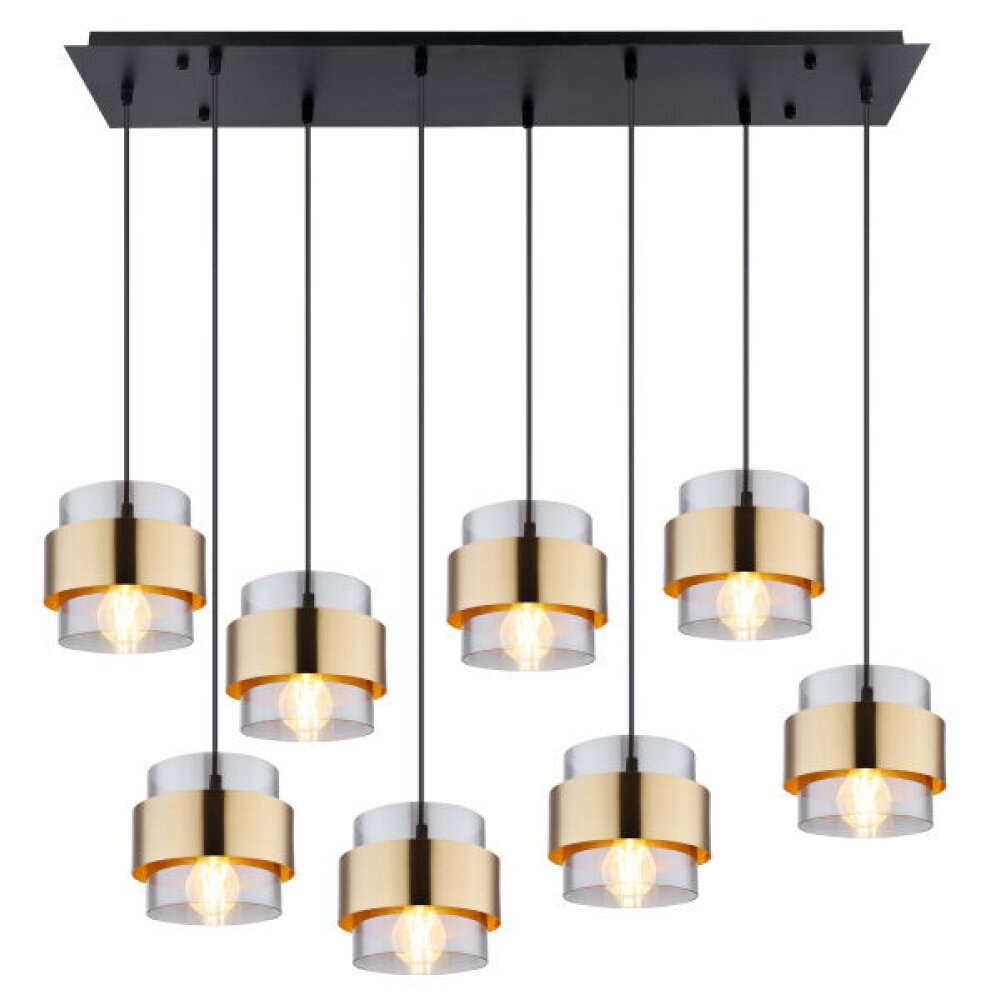 Globo MILLEY Pendelbelysning Svart, 8-ljuskällor main product photo