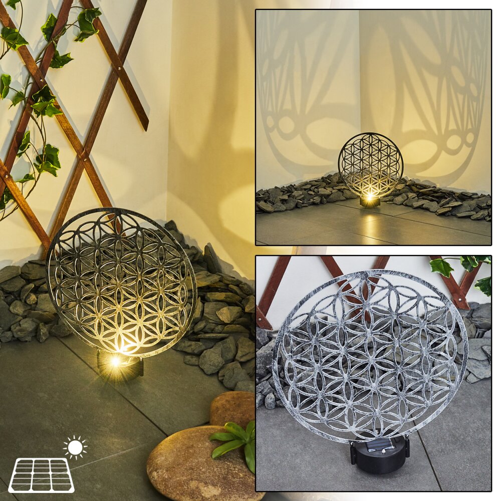 Kupa kullampa, Solcellslampa LED Svart, Silver, 2-ljuskällor main product photo