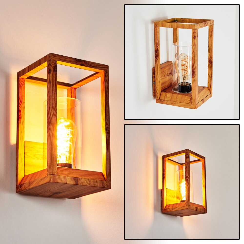 Leset vägglampa utomhus Brun, träoptik, 1-ljuskällor main product photo