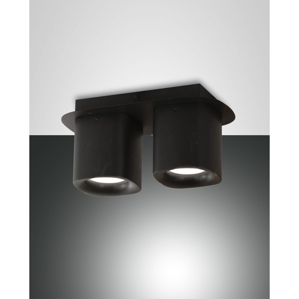 Fabas Luce Smooth Väggspotlight Svart, 2-ljuskällor main product photo