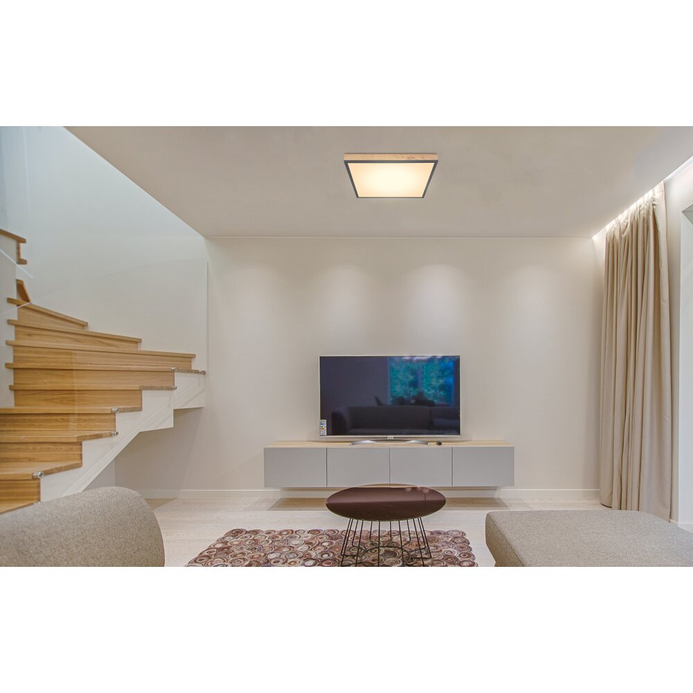 Globo DORO Taklampa, Panel LED träoptik, Svart, 1-ljuskällor main product photo