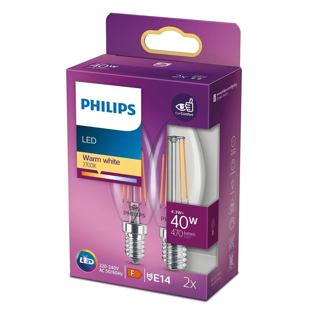 Philips Lampor E14 LED 4.3 Watt varmvit 470 Lumen main product photo