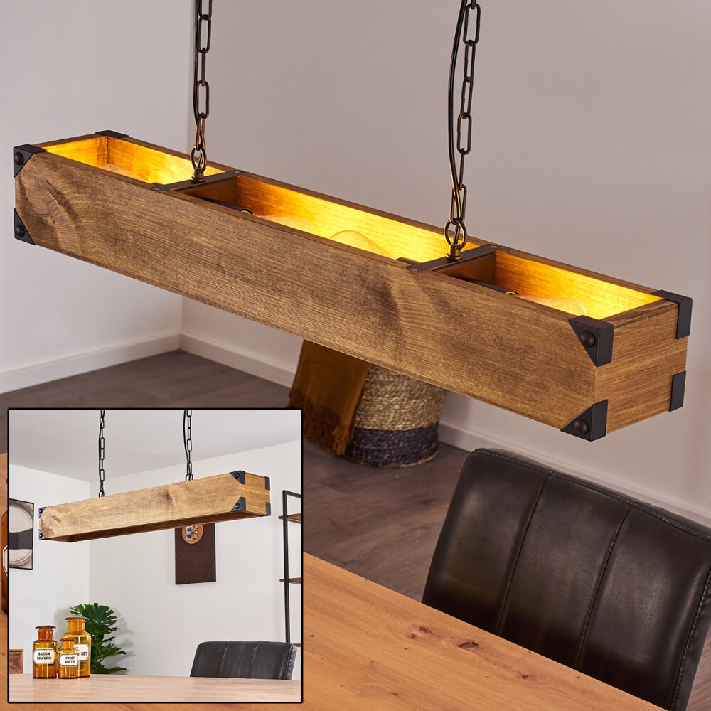 Olomouc Pendelbelysning Trä ljus, Svart, 4-ljuskällor main product photo