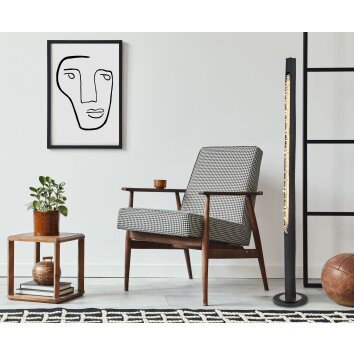 Globo FELICITAS Golvlampa, Golvlampa LED Nickel matt, Svart, 1-ljuskällor