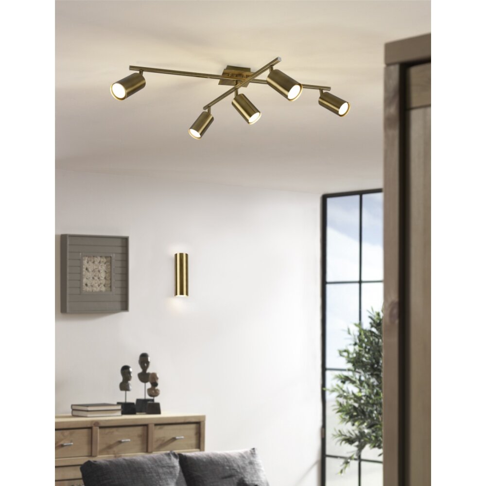 Trio Lampor MARLEY Taklampa Antikmässing, 5-ljuskällor main product photo