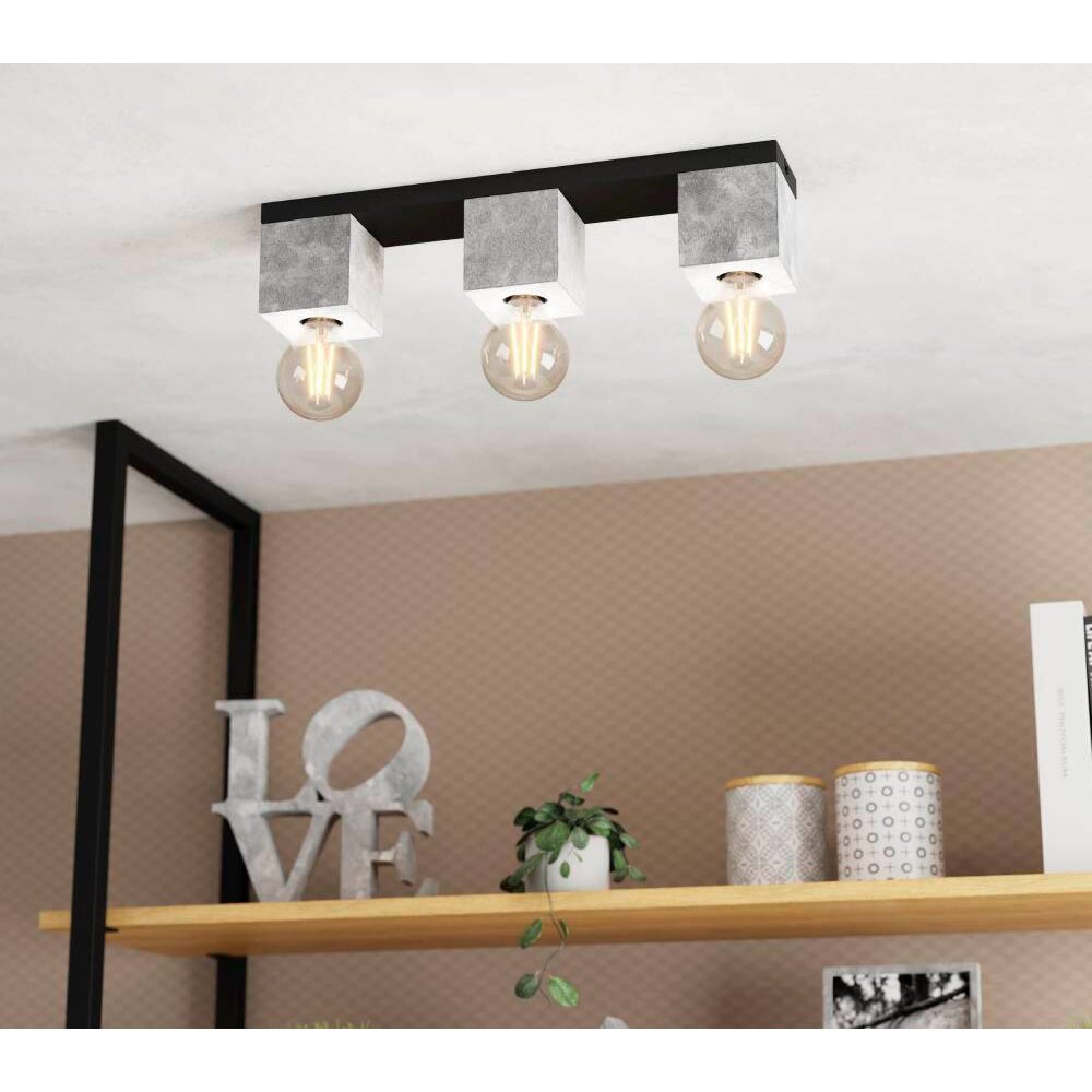 Eglo PRESTWICK Taklampa Svart, 3-ljuskällor main product photo