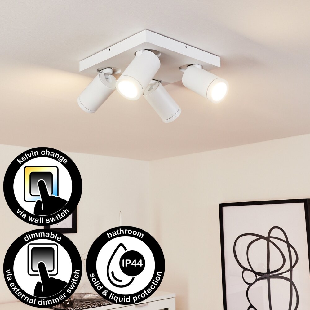 Hakamken Taklampa, Takstrålkastare Vit, 4-ljuskällor main product photo