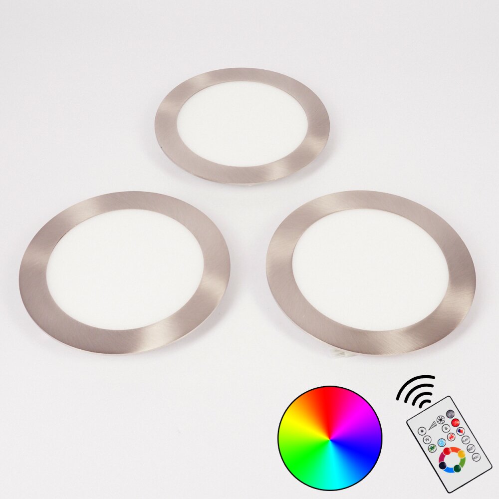Finsrud Infälld lampa LED Nickel matt, 1-ljuskällor, Fjärrkontroll, Färgväxlare main product photo