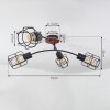 Loedingen Taklampa Naturfärger, Svart, 4-ljuskällor