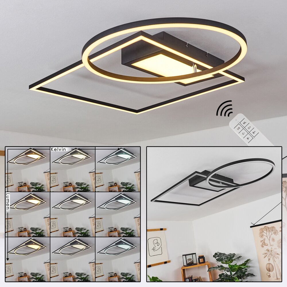 Loftheim Taklampa LED Krom, Svart, Vit, 1-ljuskällor, Fjärrkontroll main product photo