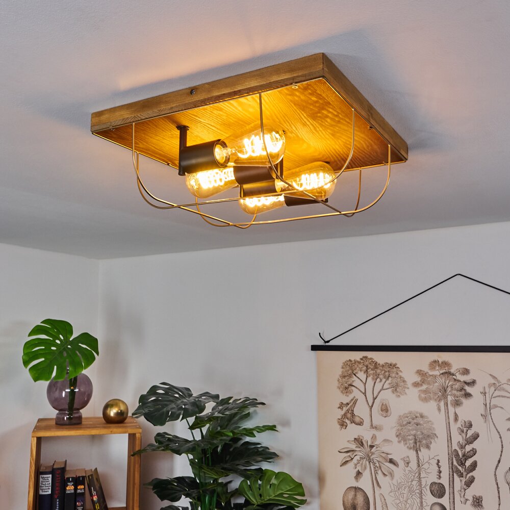 Hodne Taklampa Naturfärger, Svart, 4-ljuskällor main product photo
