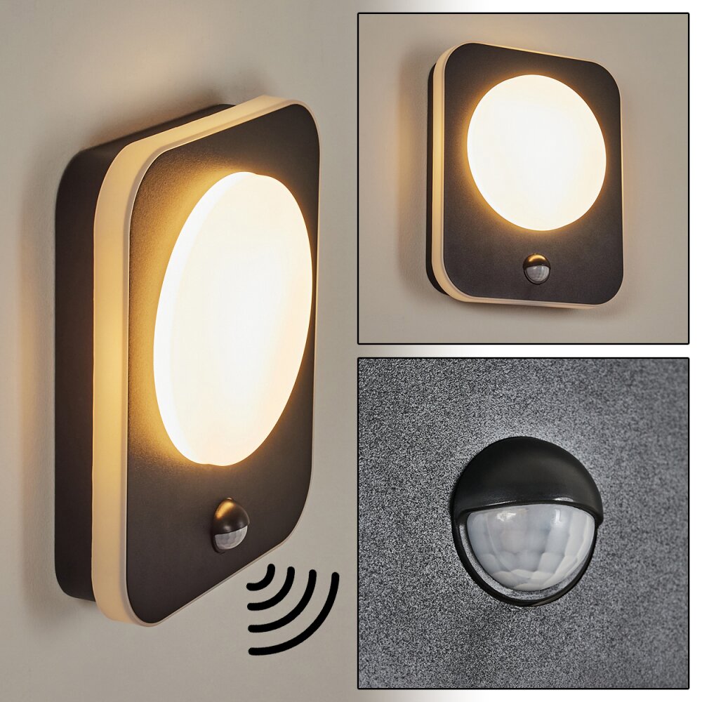 Haga vägglampa utomhus LED Svart, 1-ljuskällor, Rörelsedetektor main product photo