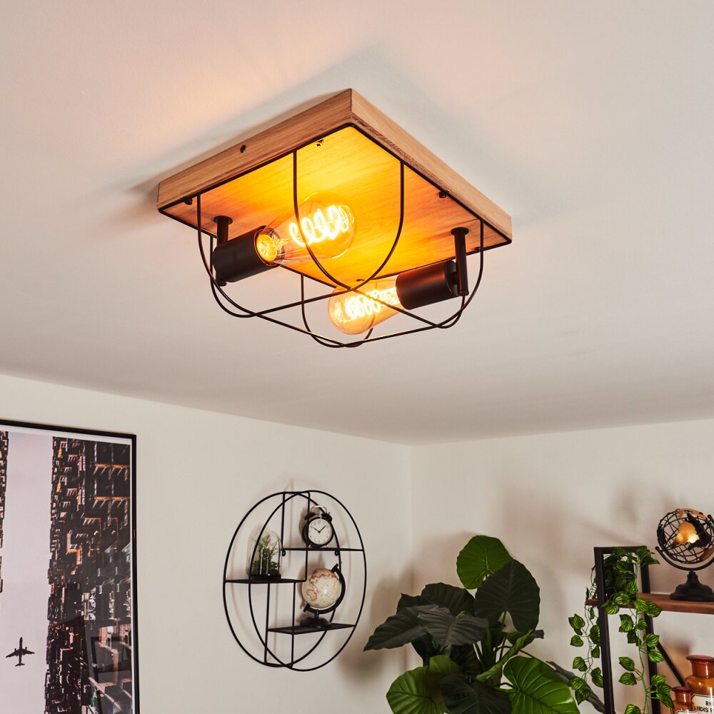 Hodne Taklampa Naturfärger, Svart, 2-ljuskällor main product photo
