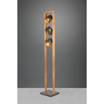 Trio Lampor Bell Golvlampa, Golvlampa Mörkbrun, Nickel matt, 3-ljuskällor