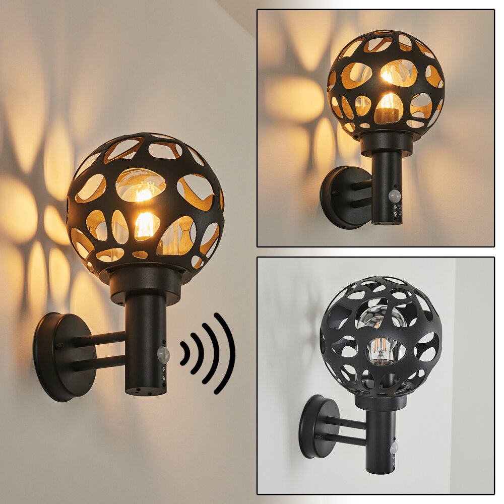 Saaseg vägglampa utomhus Antracit, 1-ljuskällor, Rörelsedetektor main product photo