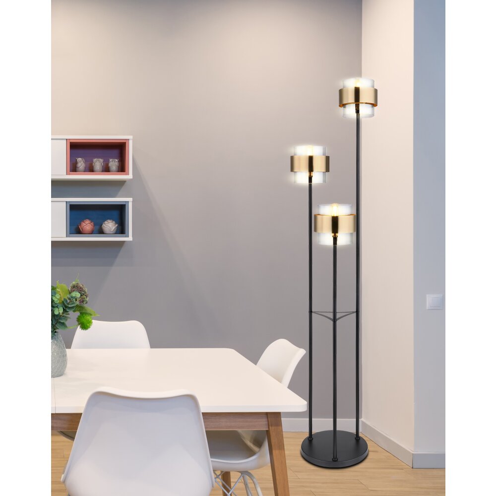 Globo MILLEY Golvlampa Svart, 3-ljuskällor main product photo