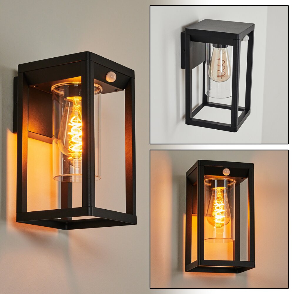 Leset vägglampa utomhus Svart, 1-ljuskällor, Rörelsedetektor main product photo