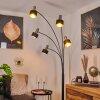 Pretoria Golvlampa, Golvlampa, Båglampor Antikmässing, Svart, 5-ljuskällor