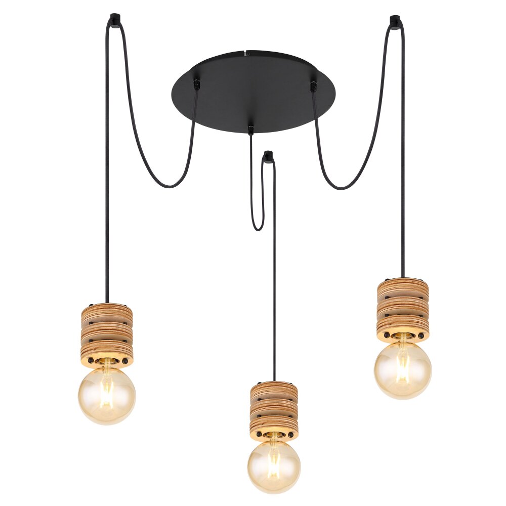 Globo ANGELINE Pendellampa Svart, 3-ljuskällor main product photo