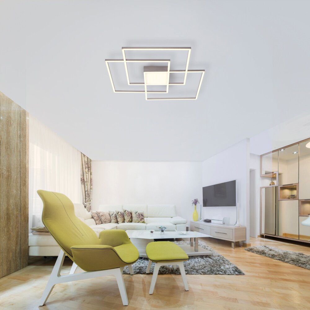 Leuchten Direkt ASMIN Taklampa LED Stål borstat, 3-ljuskällor, Fjärrkontroll main product photo