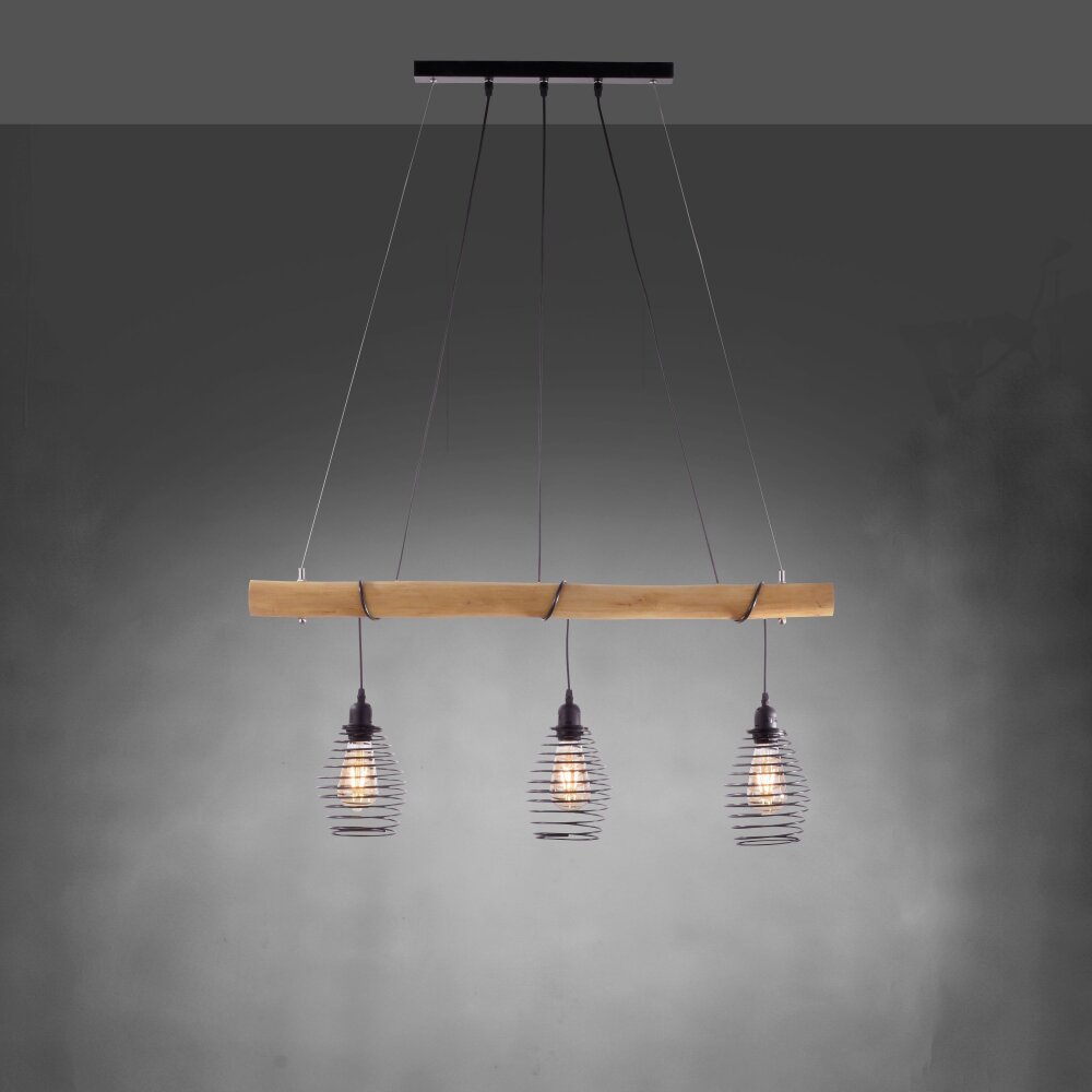 Leuchten Direkt SPRING Pendelbelysning Naturfärger, Svart, 3-ljuskällor main product photo