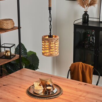 Sulzano Pendellampa Naturfärger, Svart, 1-ljuskällor
