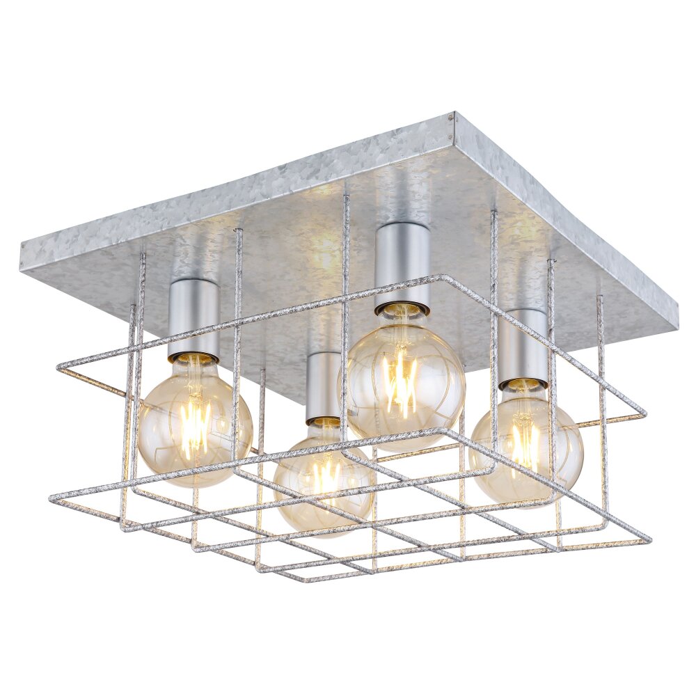 Globo MERRIL Taklampa Galvaniserad, 4-ljuskällor main product photo