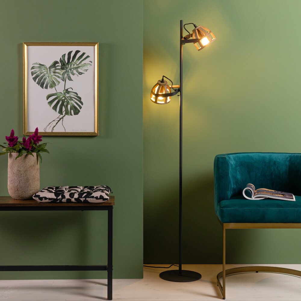 Brilliant Lampor Calley Golvlampa Svart, 2-ljuskällor main product photo