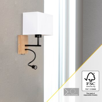 Brilliant Rayan Vägglampa LED Trä ljus, Svart, 1-ljuskällor