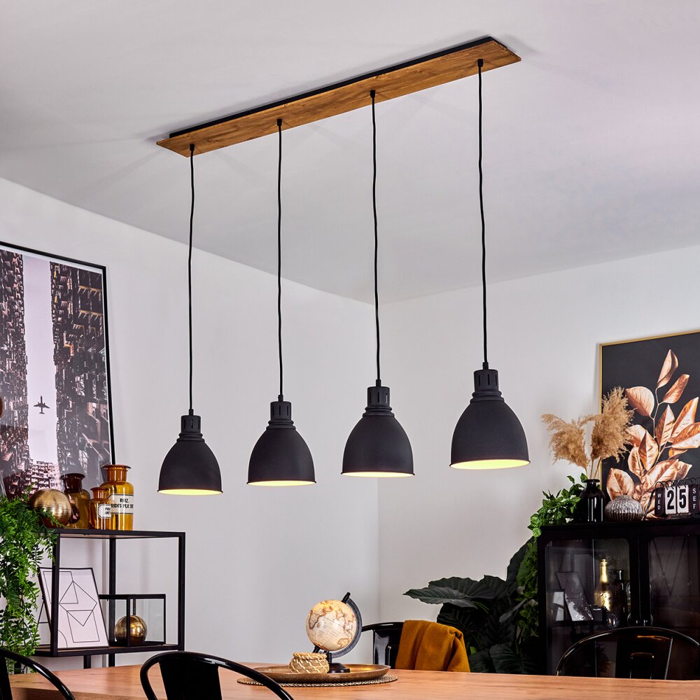 Malabe Pendellampa Trä mörkt, Svart, 4-ljuskällor main product photo