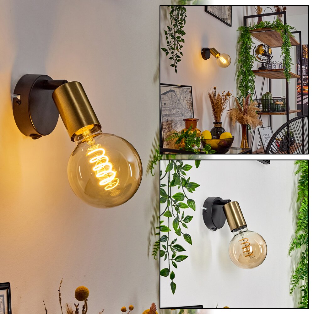 Maidford Vägglampa, Väggspotlight Mässing, Svart, 1-ljuskällor main product photo
