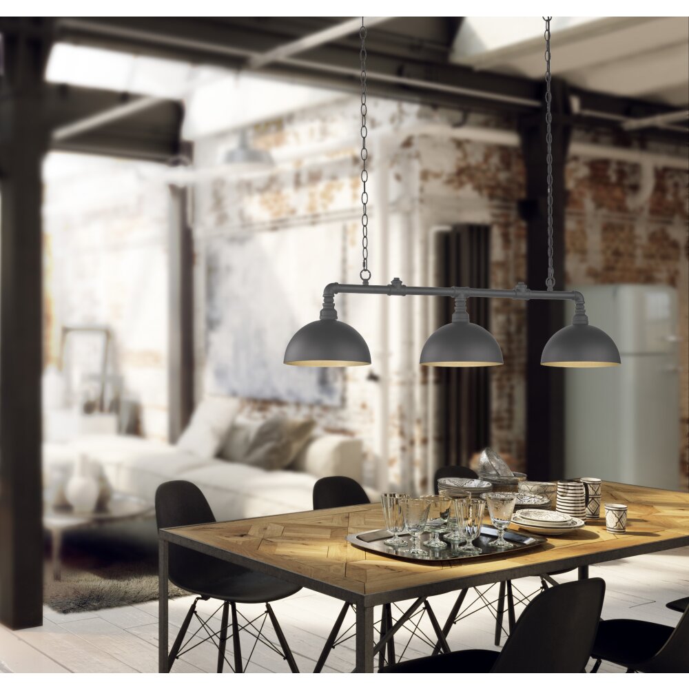 Honsel Lampor Leitung Pendelbelysning Svart, 3-ljuskällor main product photo