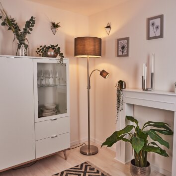 Vezza Golvlampa, Golvlampa, Läslampa Nickel matt, 2-ljuskällor