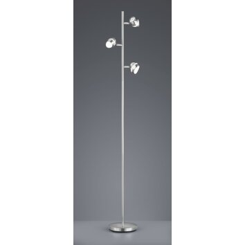 Trio Lampor Shark Golvlampa, Golvlampa LED Nickel matt, 3-ljuskällor