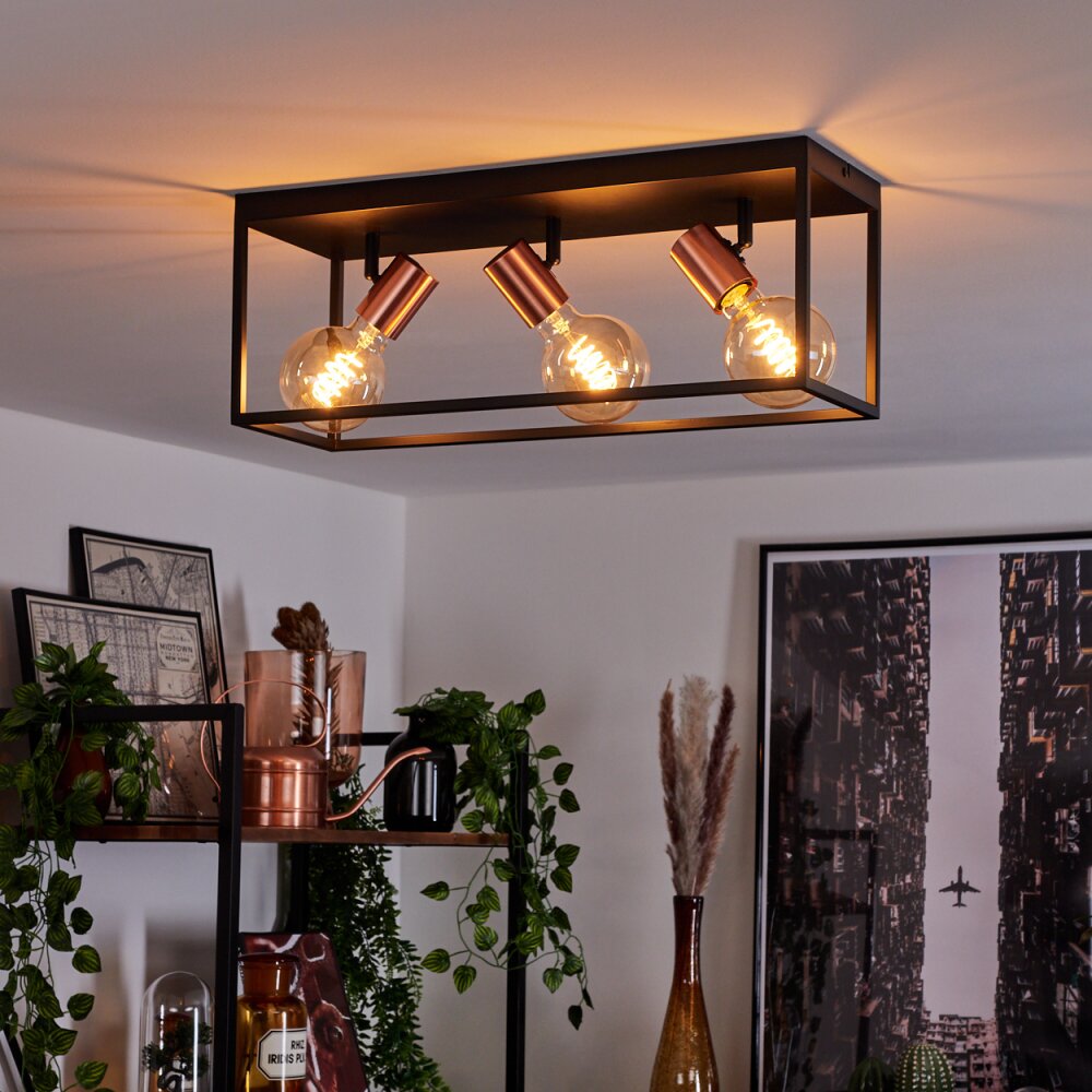 Malao Taklampa Roséguld, Svart, 3-ljuskällor main product photo