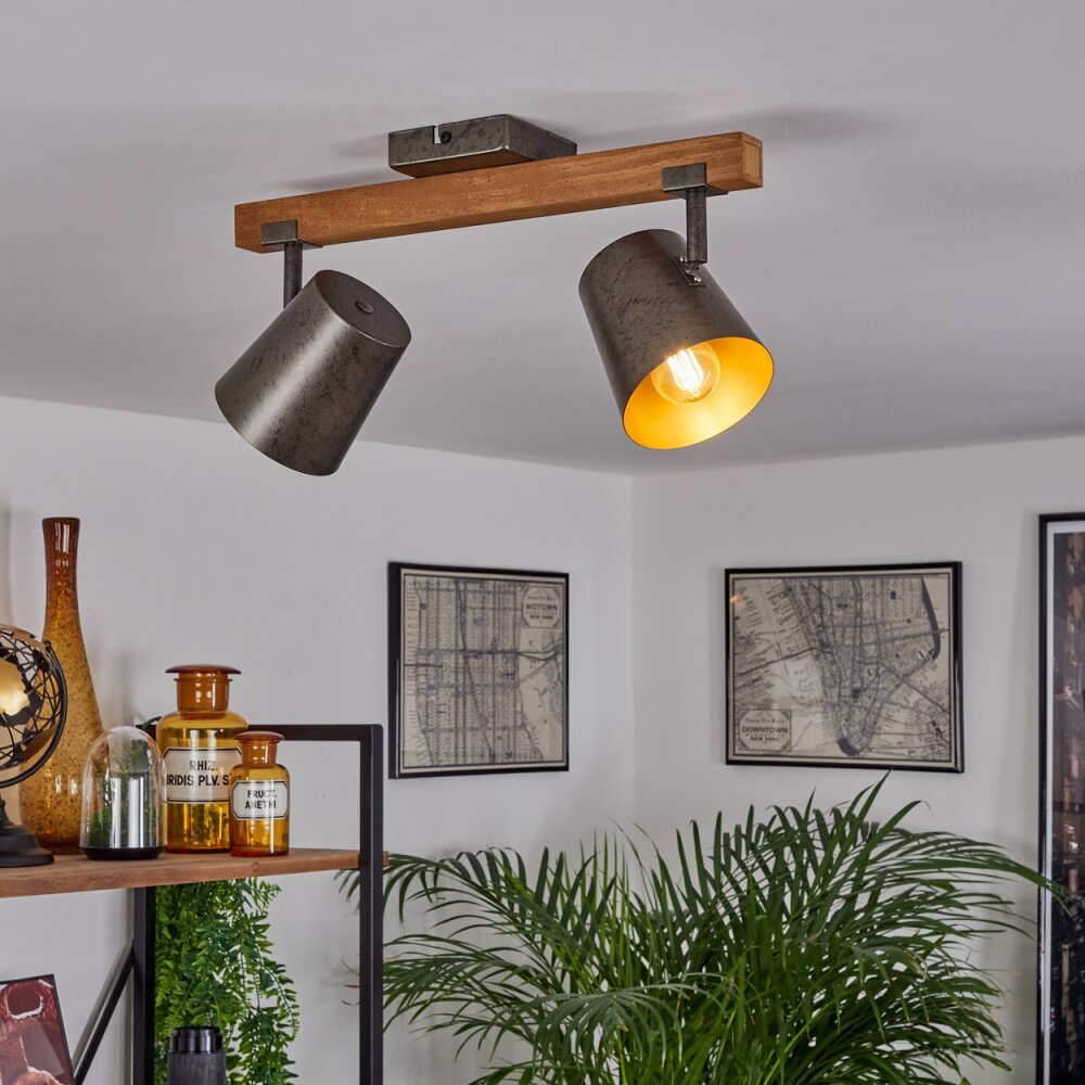 Gressot Taklampa, Takstrålkastare Naturfärger, Nickel matt, 2-ljuskällor main product photo