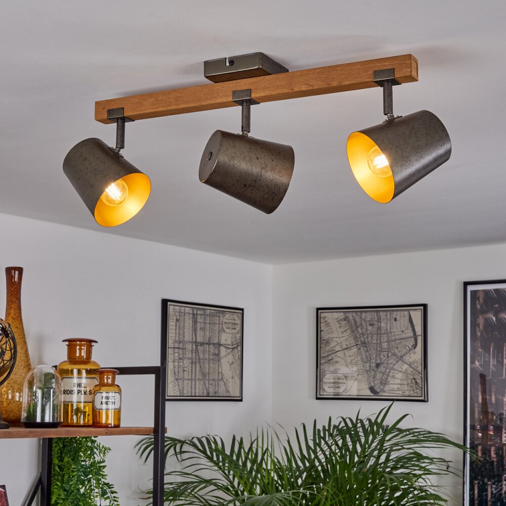 Gressot Taklampa, Takstrålkastare Naturfärger, Nickel matt, 3-ljuskällor main product photo