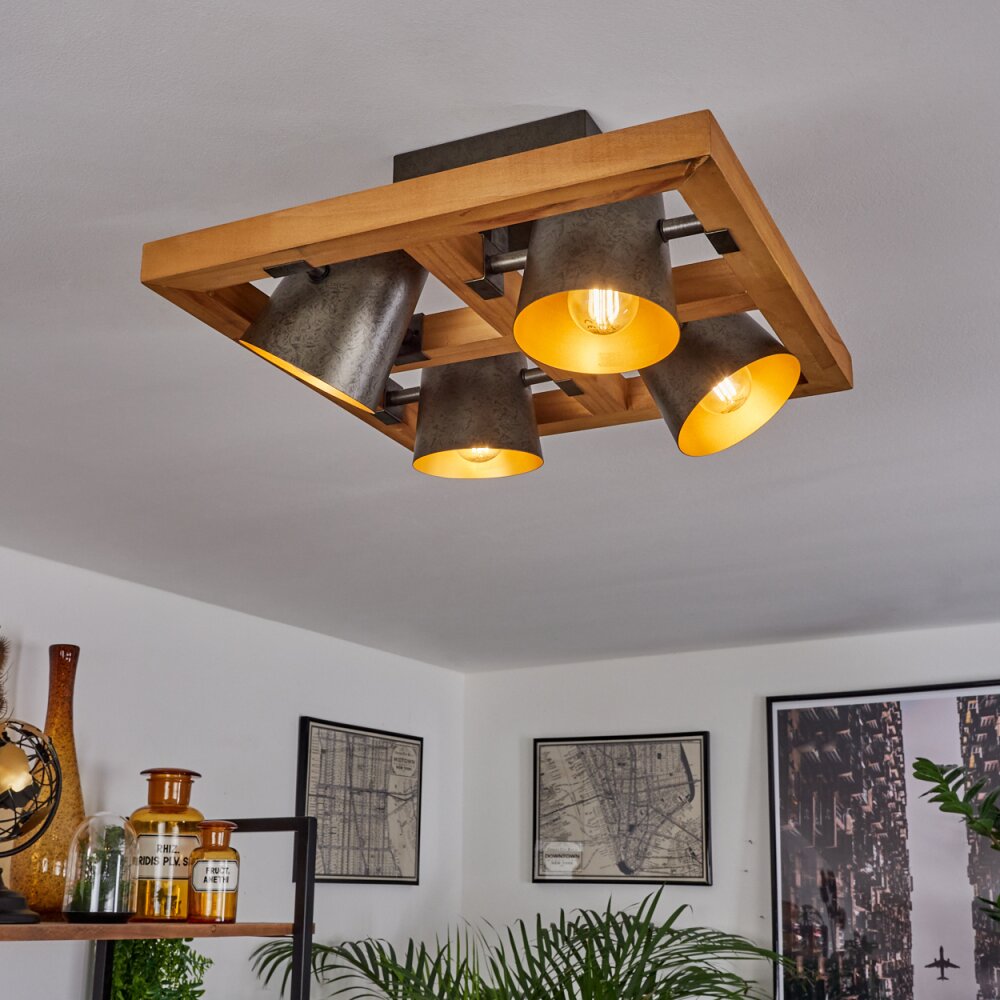 Gressot Taklampa, Takstrålkastare Naturfärger, Nickel matt, 4-ljuskällor main product photo