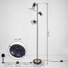 Javel Golvlampa Grått, träoptik, Svart, 3-ljuskällor