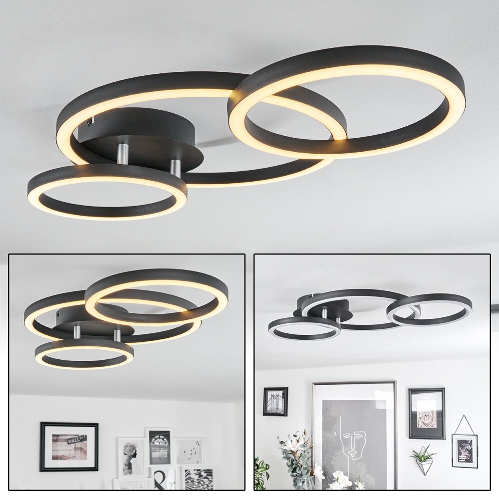 Sorte Taklampa LED Krom, Svart, 1-ljuskällor main product photo