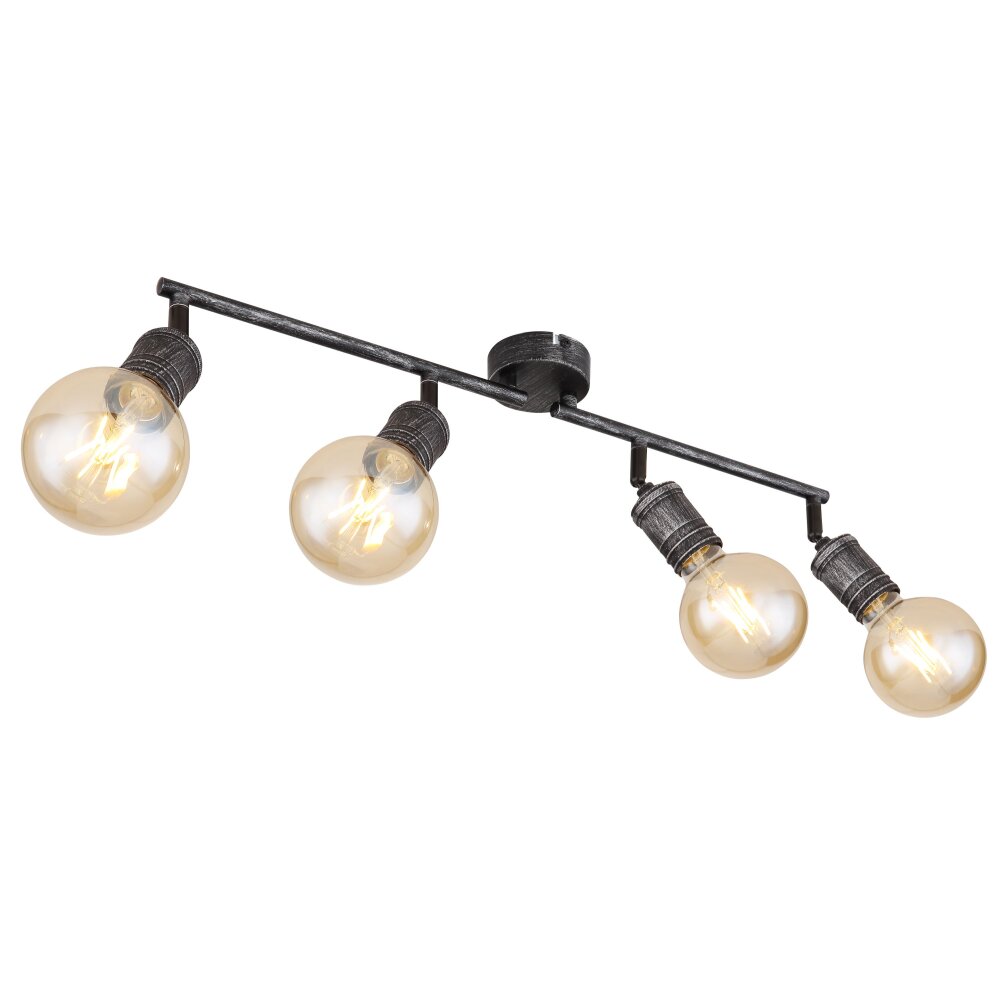 Globo OTTILIE Taklampa, Takstrålkastare Mörkbrun, Nickel matt, 4-ljuskällor main product photo