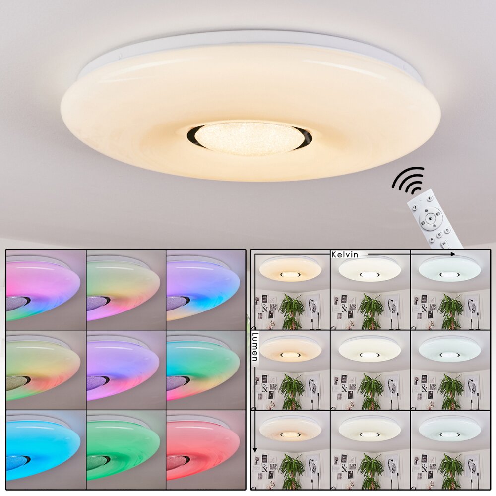 Page Taklampa LED Vit, 2-ljuskällor, Fjärrkontroll, Färgväxlare main product photo
